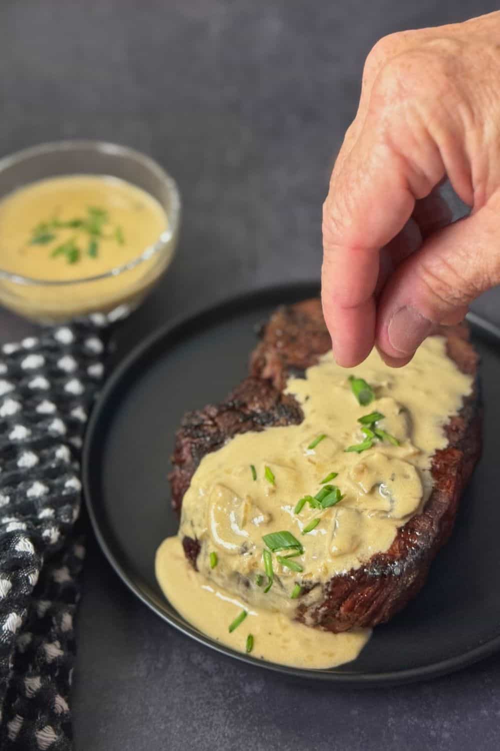 grilled steak diane with creamy keto mushroom sauce – Love Gratitude Joy